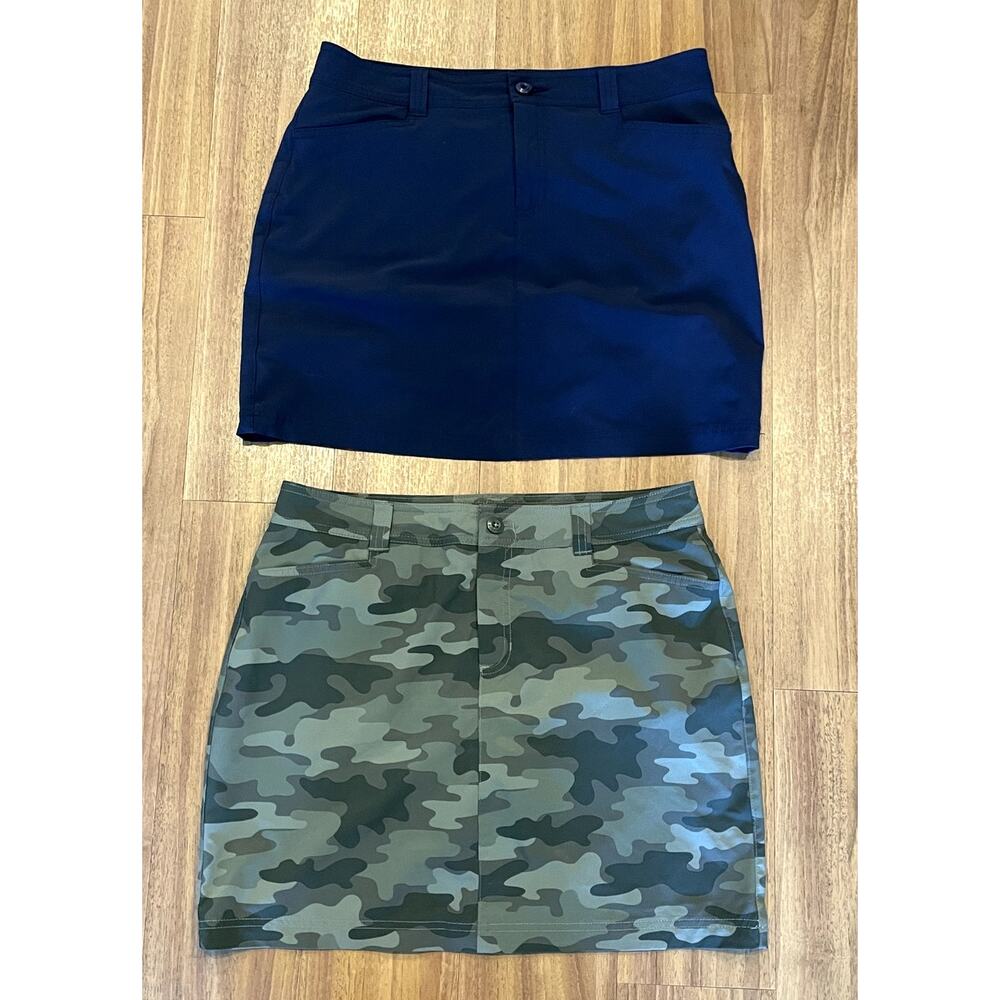 Eddie Bauer Skorts Women's Size 10 Green Blue Camo Lot of 2